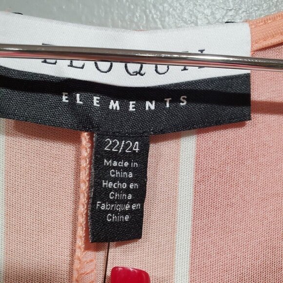 Eloquii Elements Womens Plus Sz 22/24 Peach Wrap Front Maxi Dress Striped Multi - Picture 8 of 12